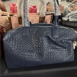 Elegant Navy Woven Handbag